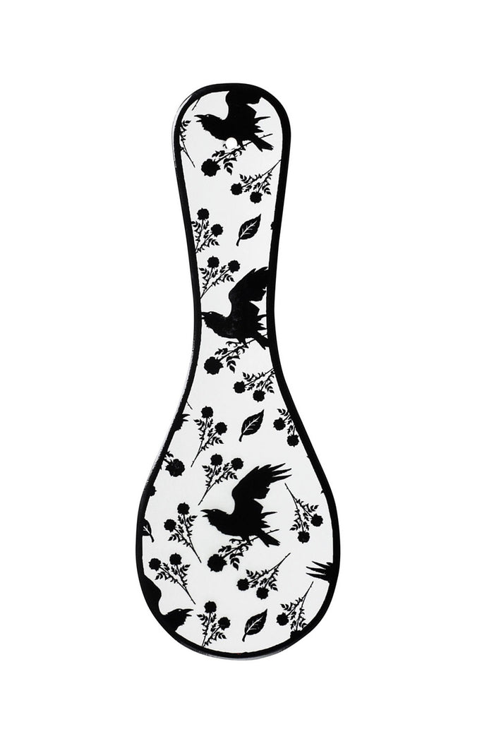 black rose and raven spoon rest by alchemy england