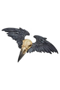 distressed aged raven skull wall decor