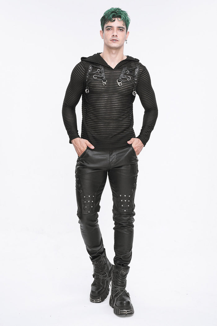 mens emo striped long sleeve tshirt