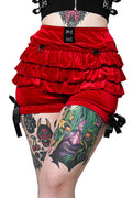 womens high waisted ruffle velvet bloomers