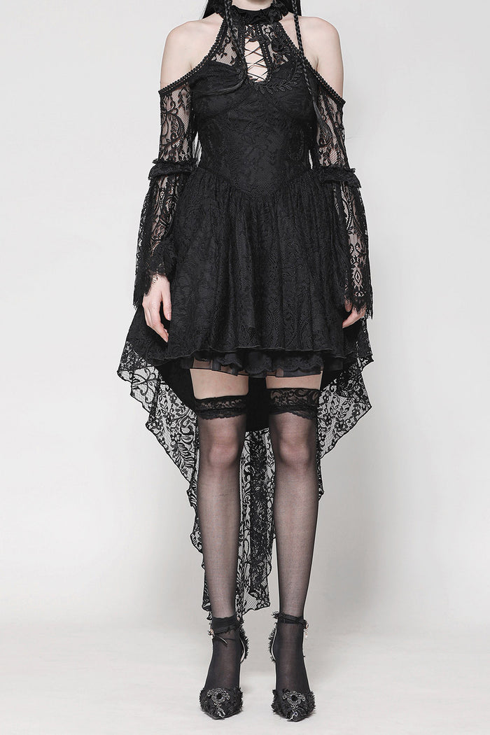 womens goth sexy cold shoulder dress