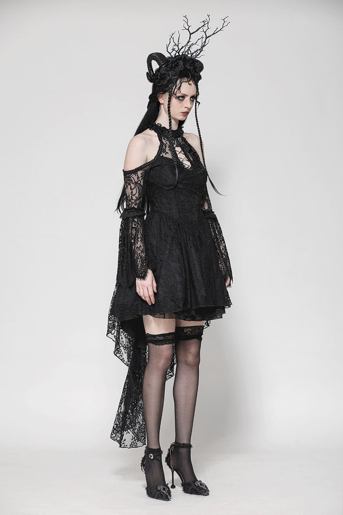 womens gothic lace-up corset dress