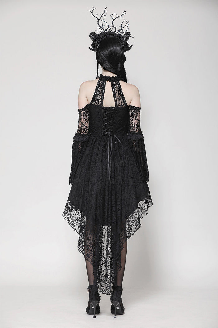 high low hem halter neck dress