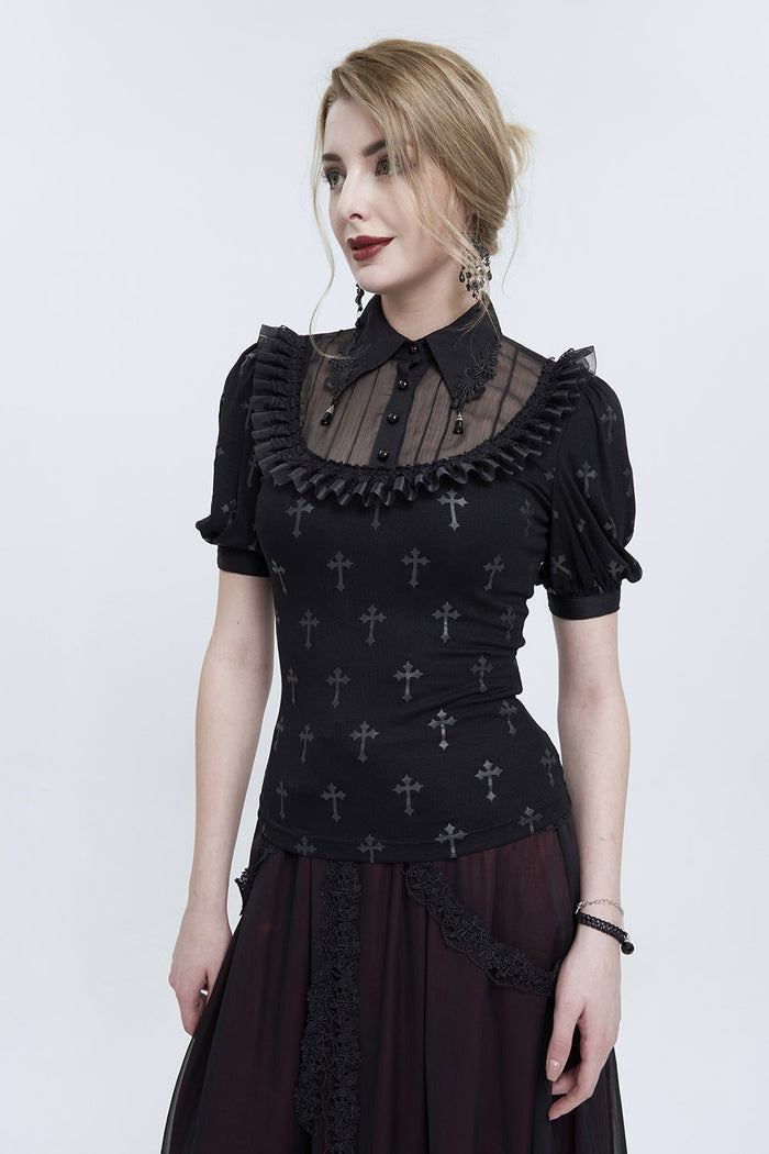 womens vintage goth blouse