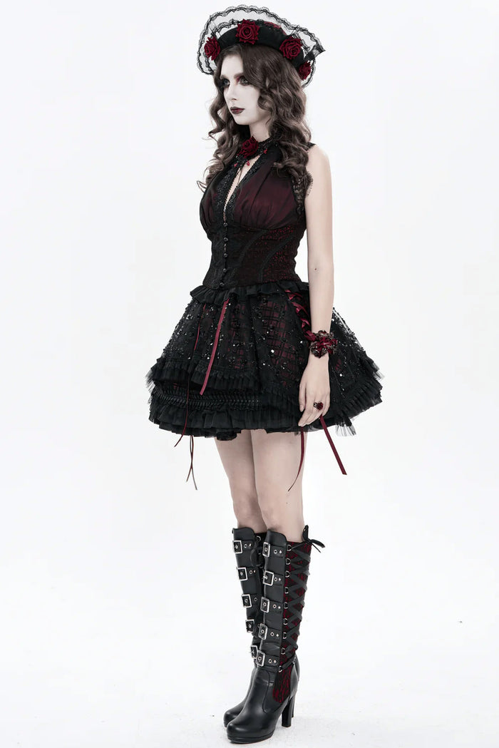 lace-up vampire goth top