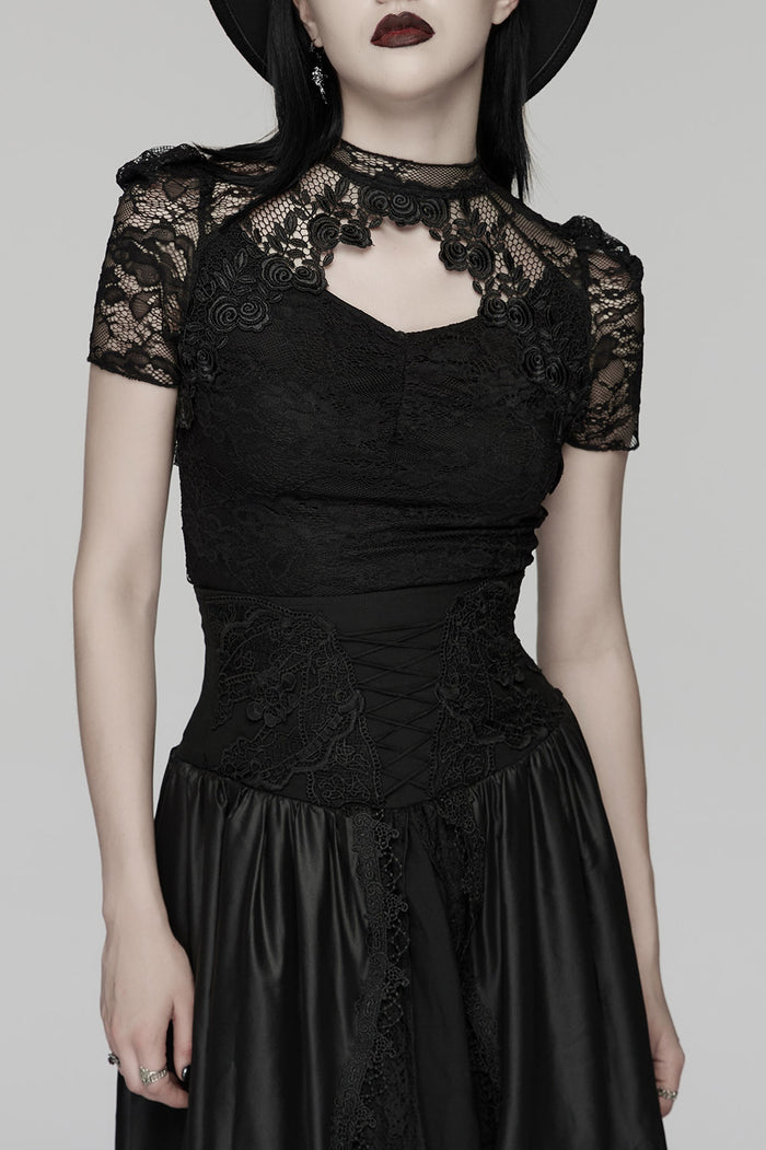lace-up gothic top