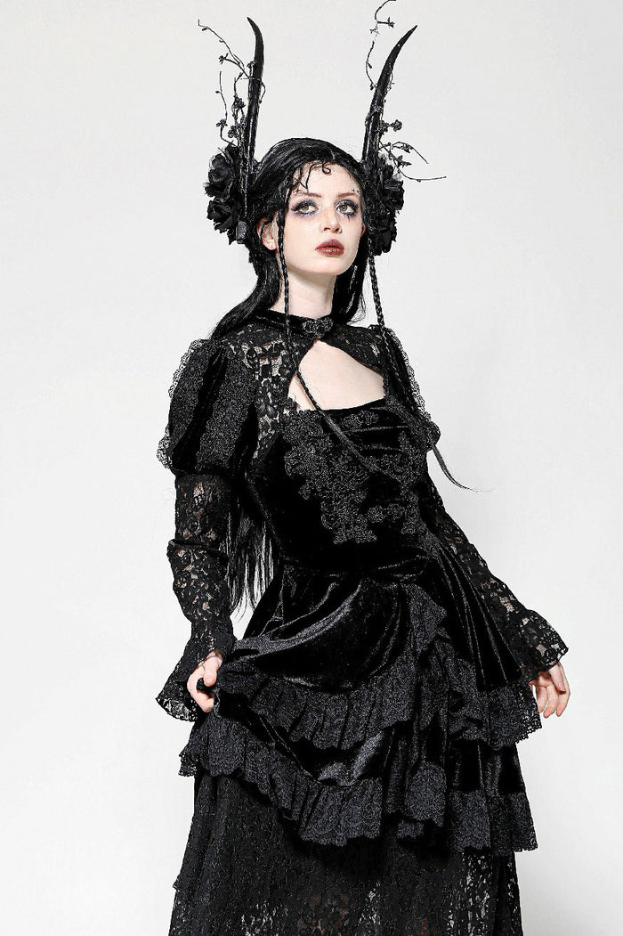 layered velvet gothic dress