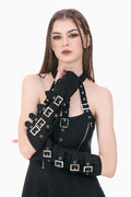 Dark in Love punk arm warmers with buckles and thumb holes
