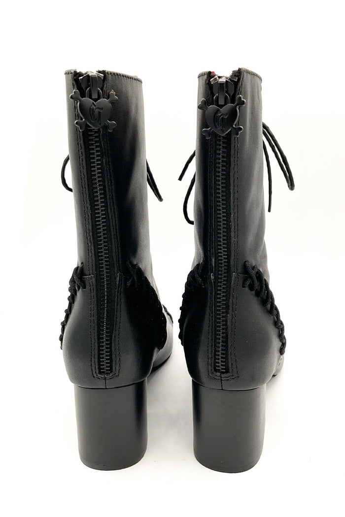 Charla Tedrick womens black lace up boots with zipper