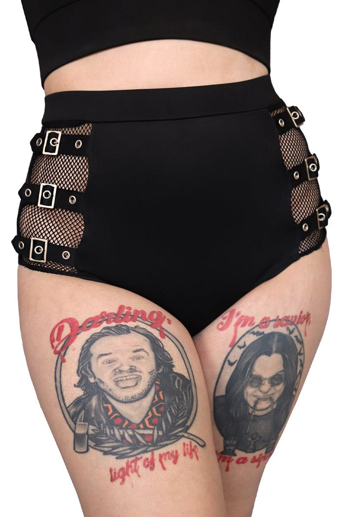 high-waisted gothic bikini bottoms