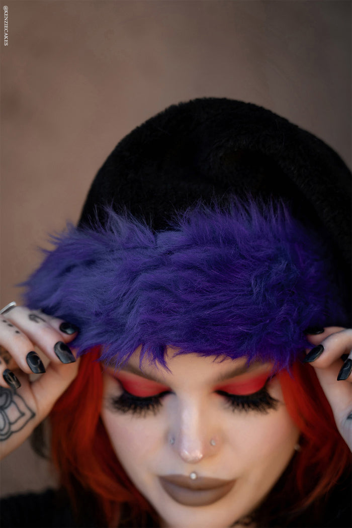 nightmare before christmas inspired black and purple santa claus hat