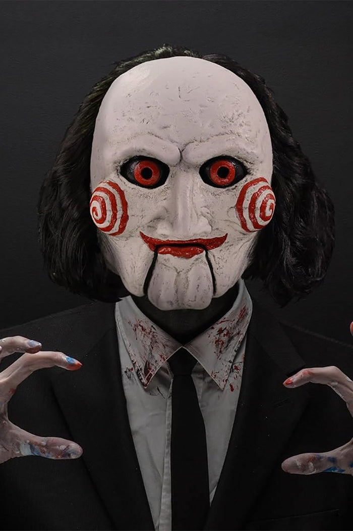 distressed halloween puppet clown face mask