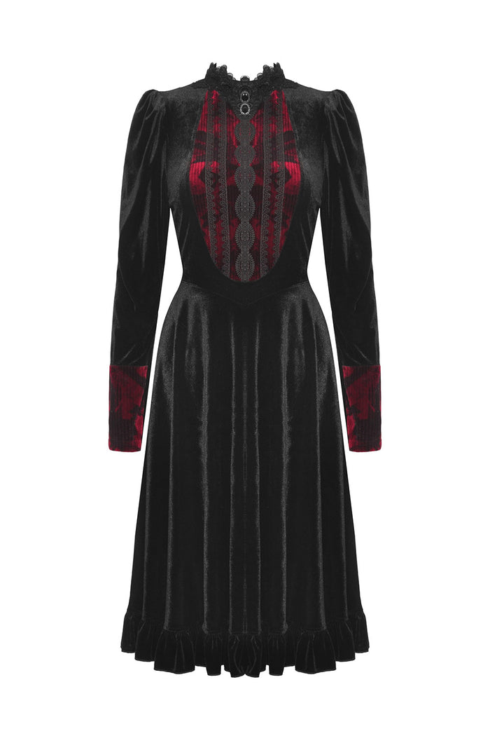 lace black velvet dress