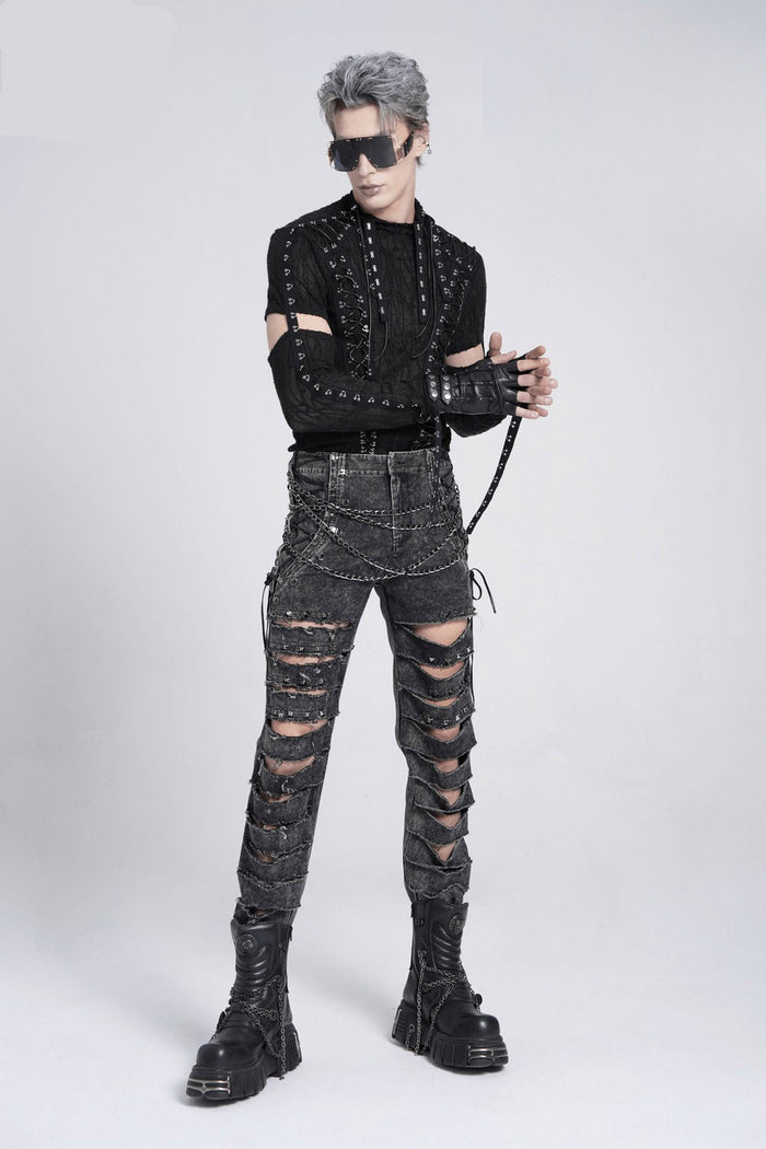 punk mens ripped jeans