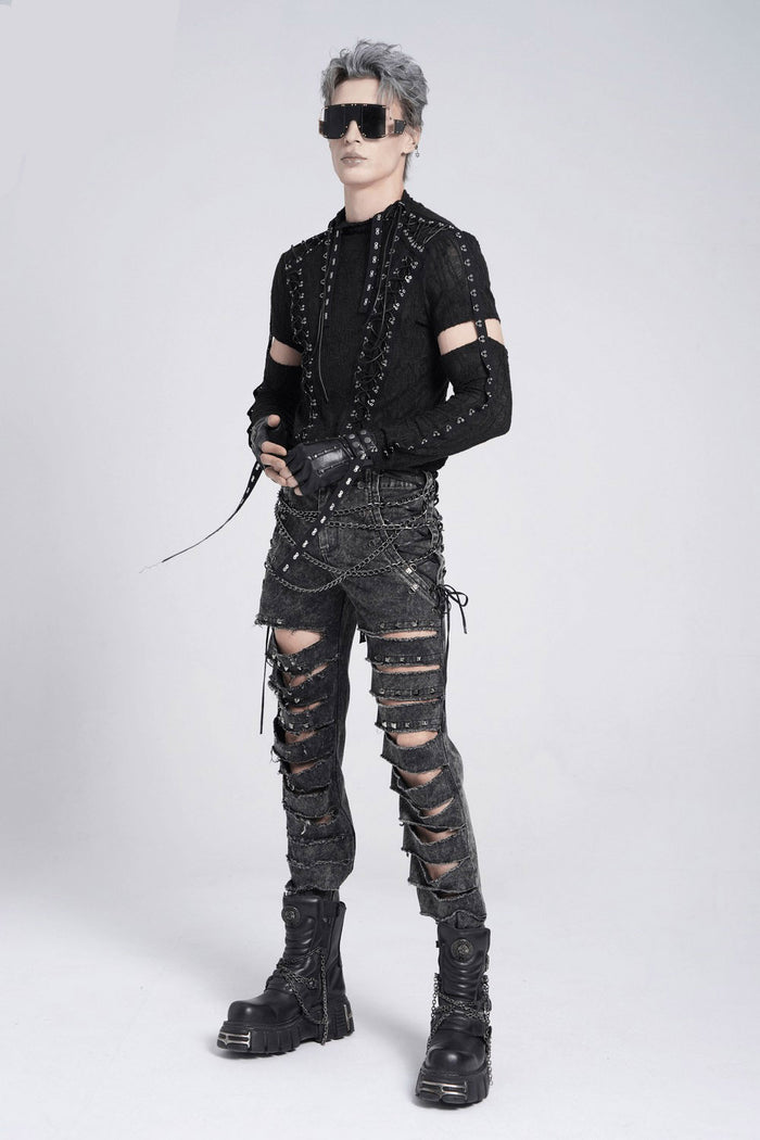 grunge goth mens ripped jeans