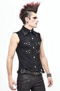 mens shredded wasteland tank top