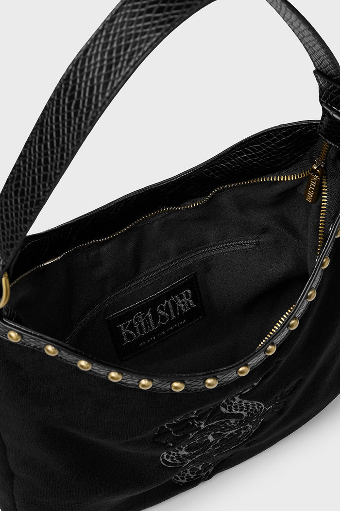 snakeskin velvet snake purse by killstar