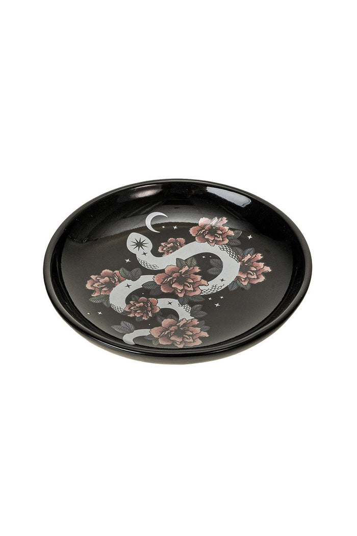beautiful flower and snake gothic trinket dish