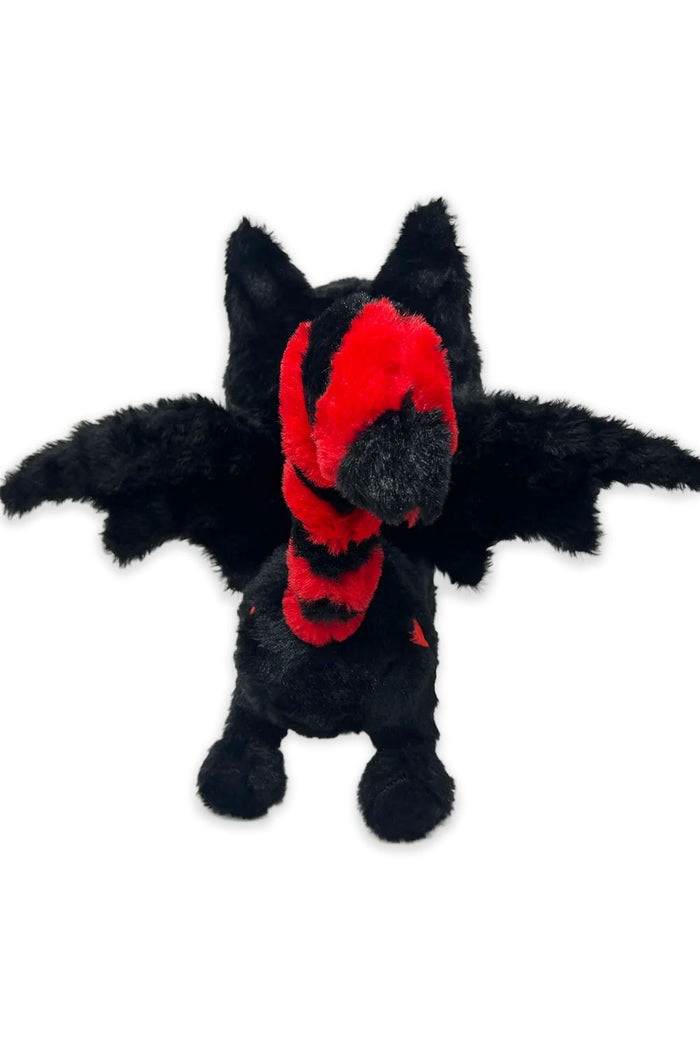 vampire bat skeleton cat plushie toy stuffed animal with a striped tail