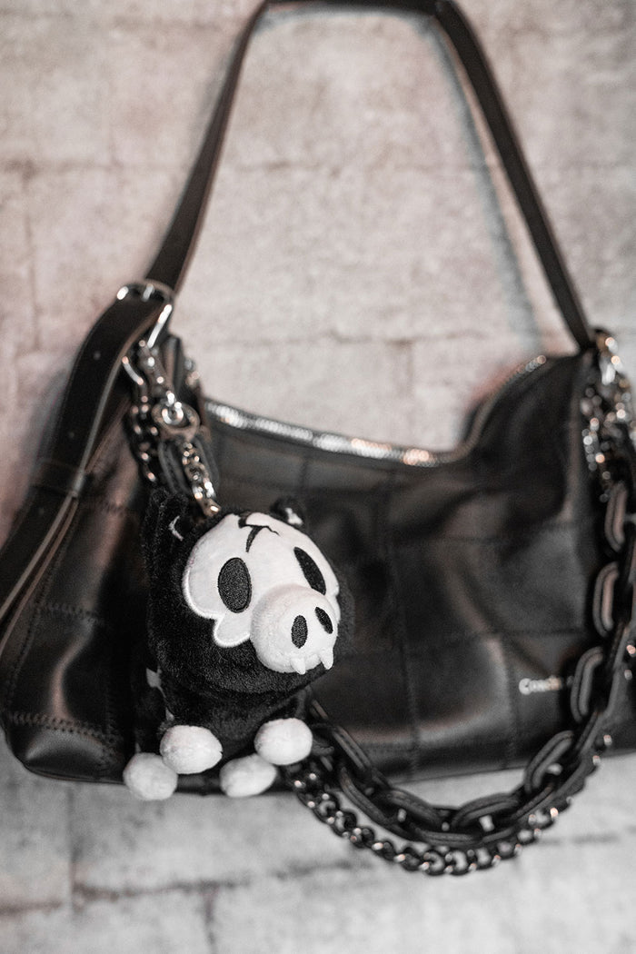 skeleton pig keychain