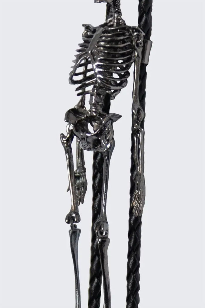 horror punk skeleton necklace bolo tie