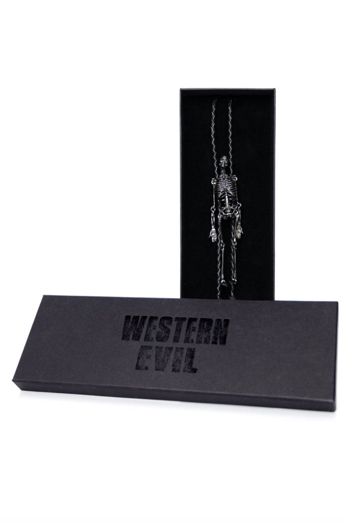 skeleton necklace bolo tie