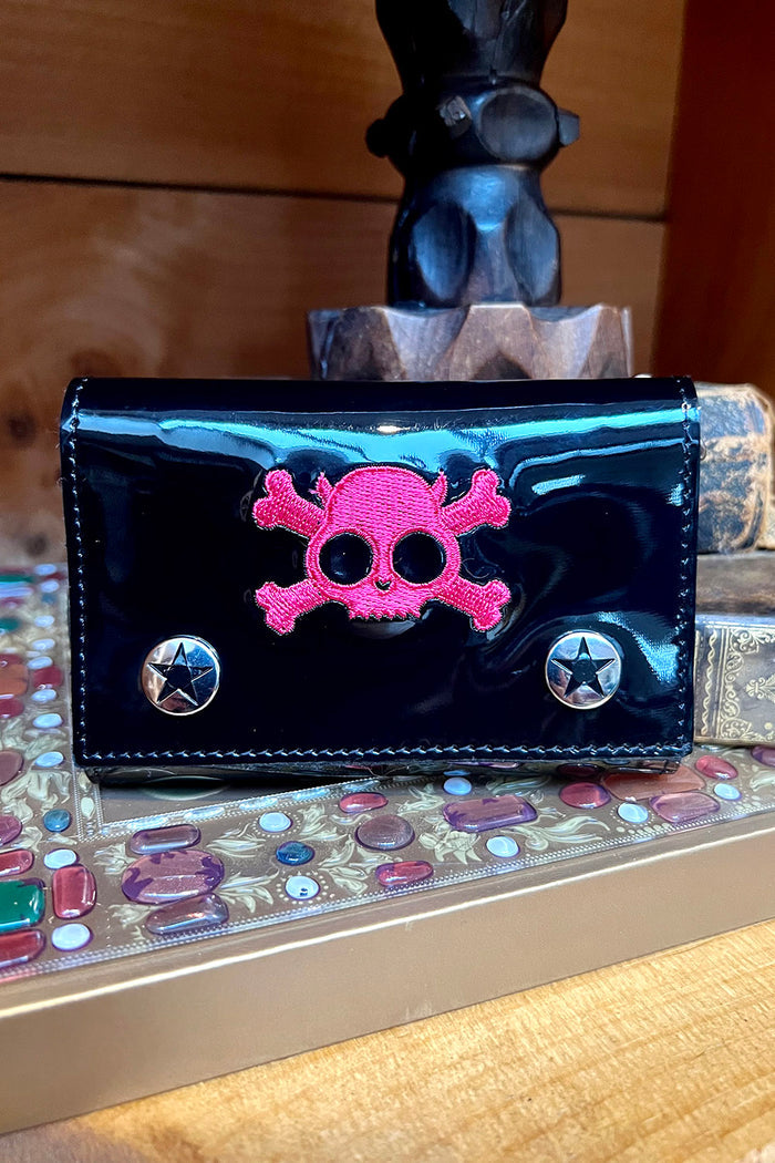 Skull & Crossbones Biker Wallet [PINK]