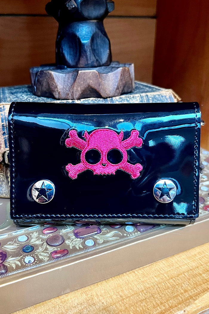 Skull & Crossbones Biker Wallet [PINK]