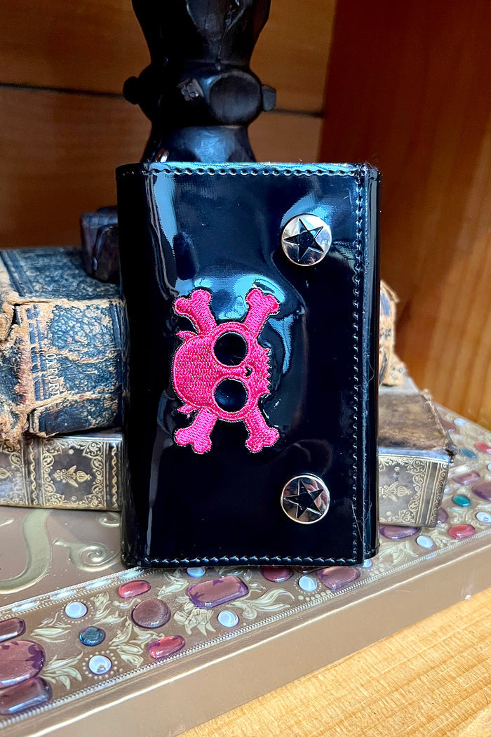 Skull & Crossbones Biker Wallet [PINK]