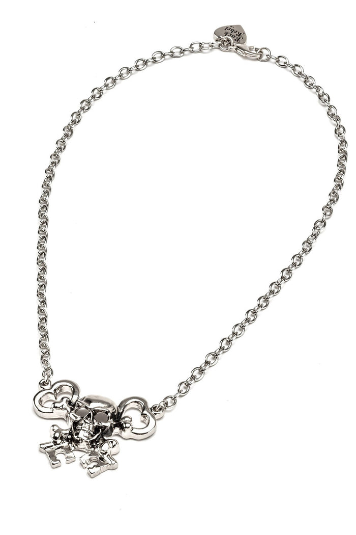 emo gothic skull and crossbones key necklace made of zinc alloy