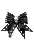 black vegan leather emo hair bow