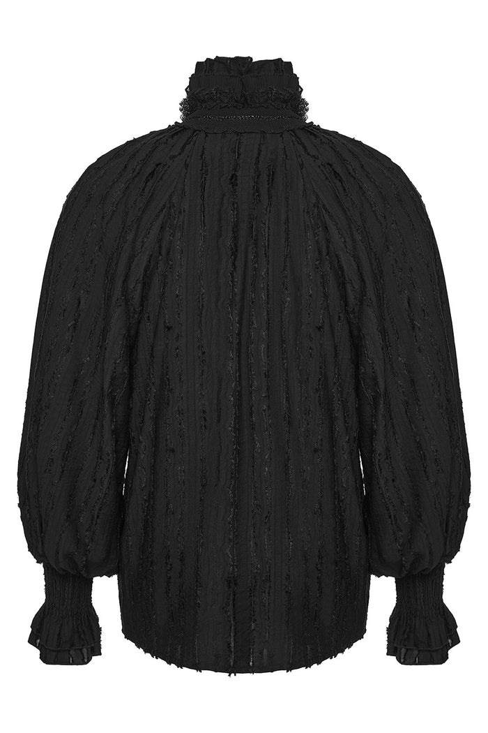 romantic goth black long sleeve victorian pirate shirt for men
