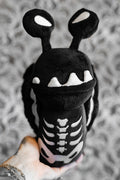 black and white embroidered skeleton snail slug bug insect plushie stuffed animal toy