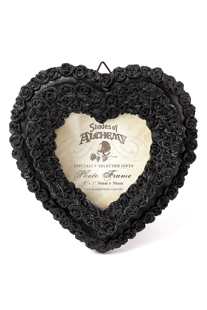 Small Black Rose Heart Photo Frame