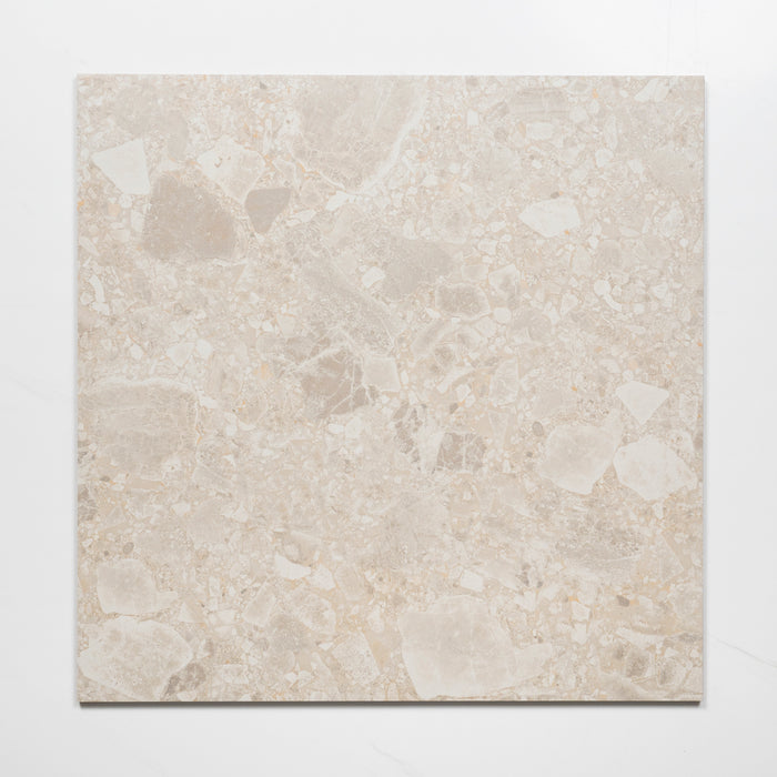 Single no Hand Southside Beige Terrazzo External Porcelain Tile P5 600mm x 600mm 6STUBEX - The Blue Space
