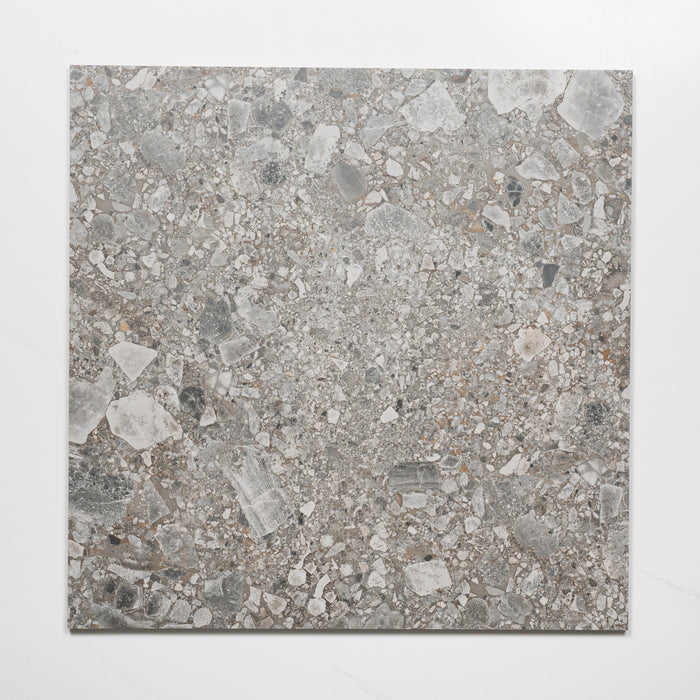 Single no Hand Southside Natural Terrazzo Matte Porcelain Tile P3 600mm x 600mm 6STUNAM - The Blue Space