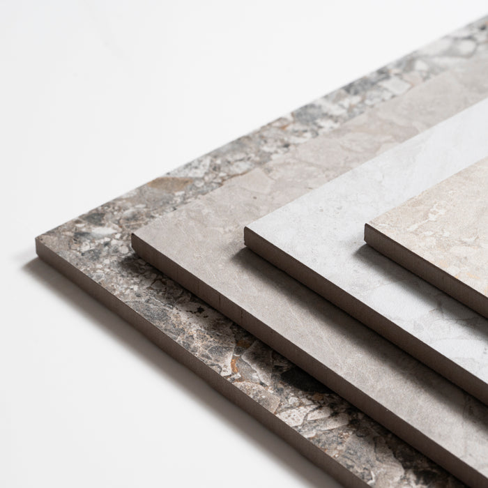Variations Southside White Terrazzo Matte Porcelain Tile P3 600mm x 600mm 6STUWHM - The Blue Space