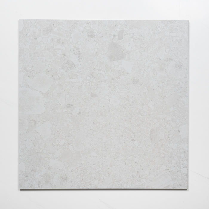 Faces Southside White Terrazzo Matte Porcelain Tile P3 600mm x 600mm 6STUWHM - The Blue Space