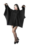 black rockabilly bat wing cape