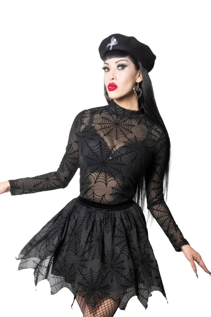 asymmetric witchy hem tattered mesh mini skirt