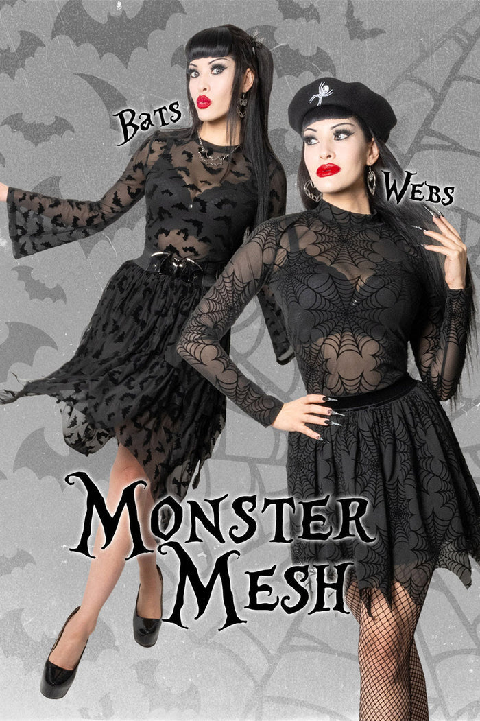black mesh mini skirts by kreepsville