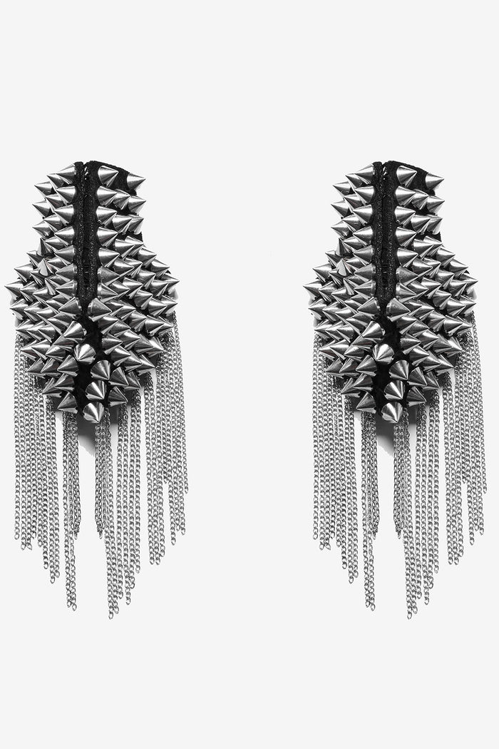 detachable rivet spikes shoulder patches for punk rave bodysuit