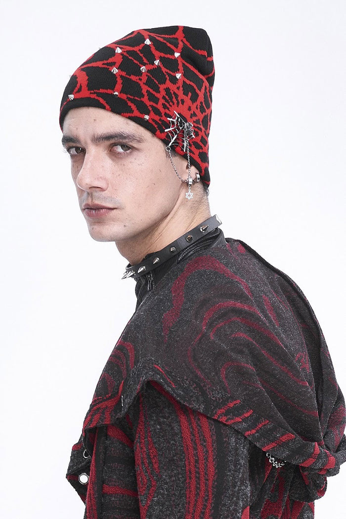 mens punk spider beanie