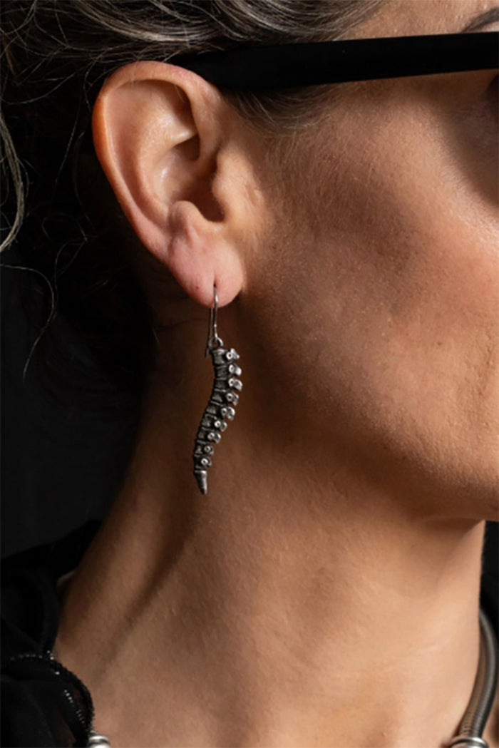 pewter bone earrings