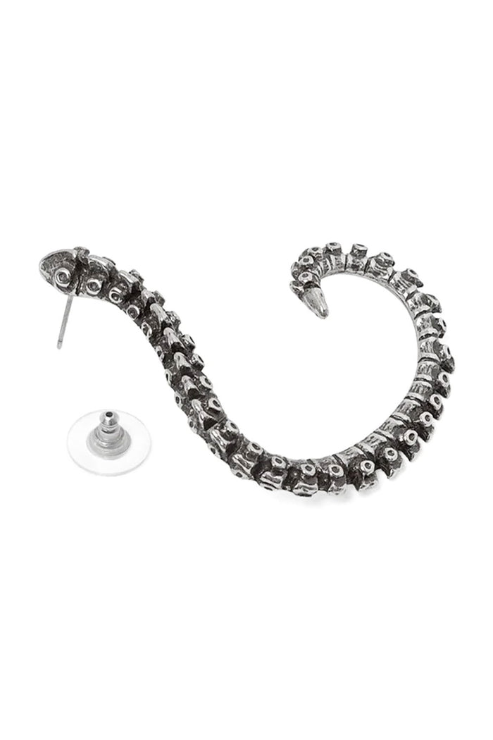 Occult goth spine shaped earwrap earring