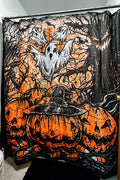 halloween jack-o-lantern shower curtain