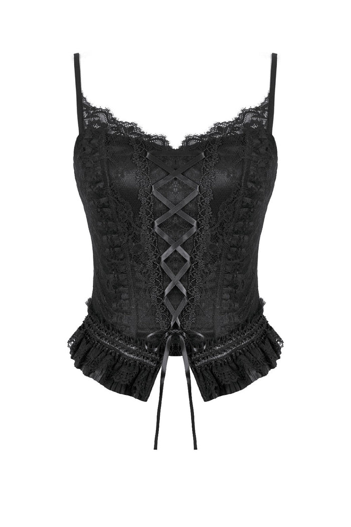 lace-up gothic tank top