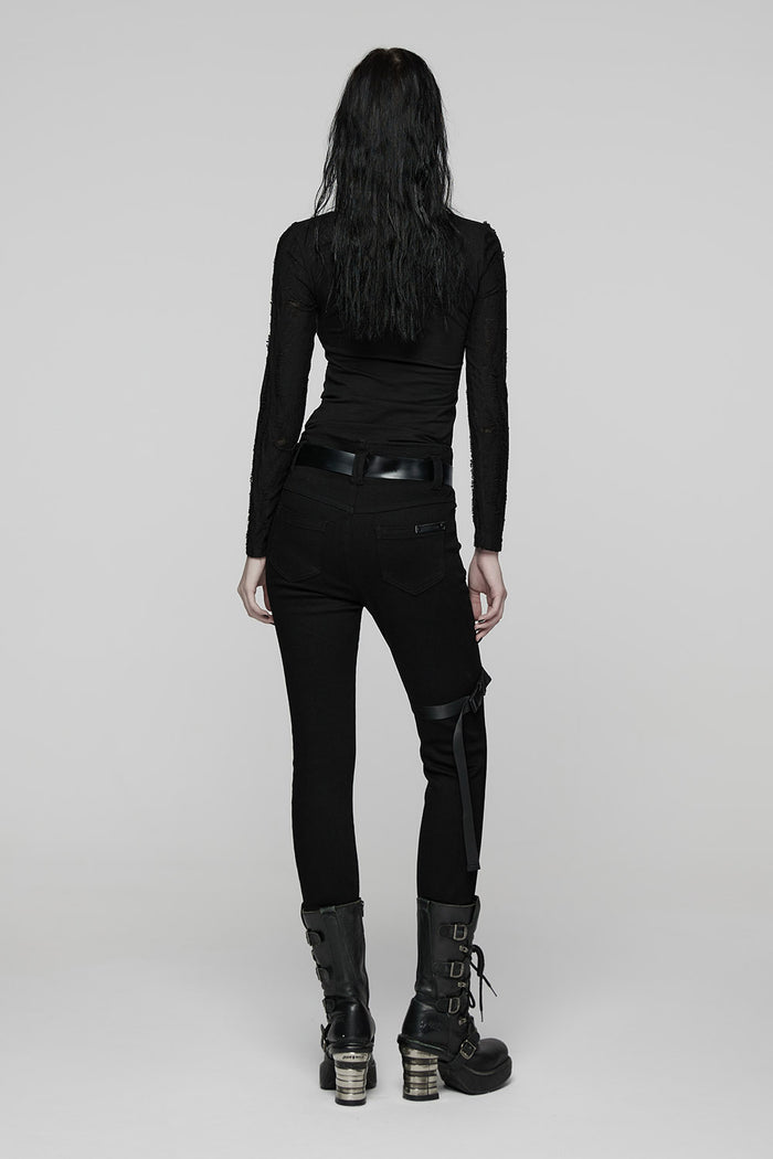 punk rave long sleeve gothic top