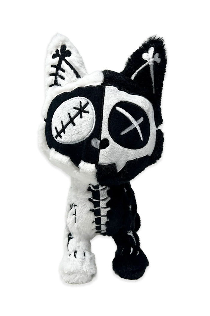 Goth skelekitty plush toy