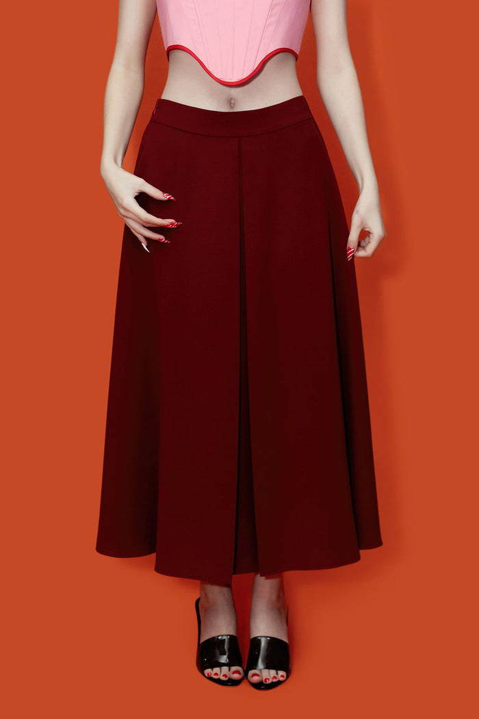 dark red skirt by lively ghosts